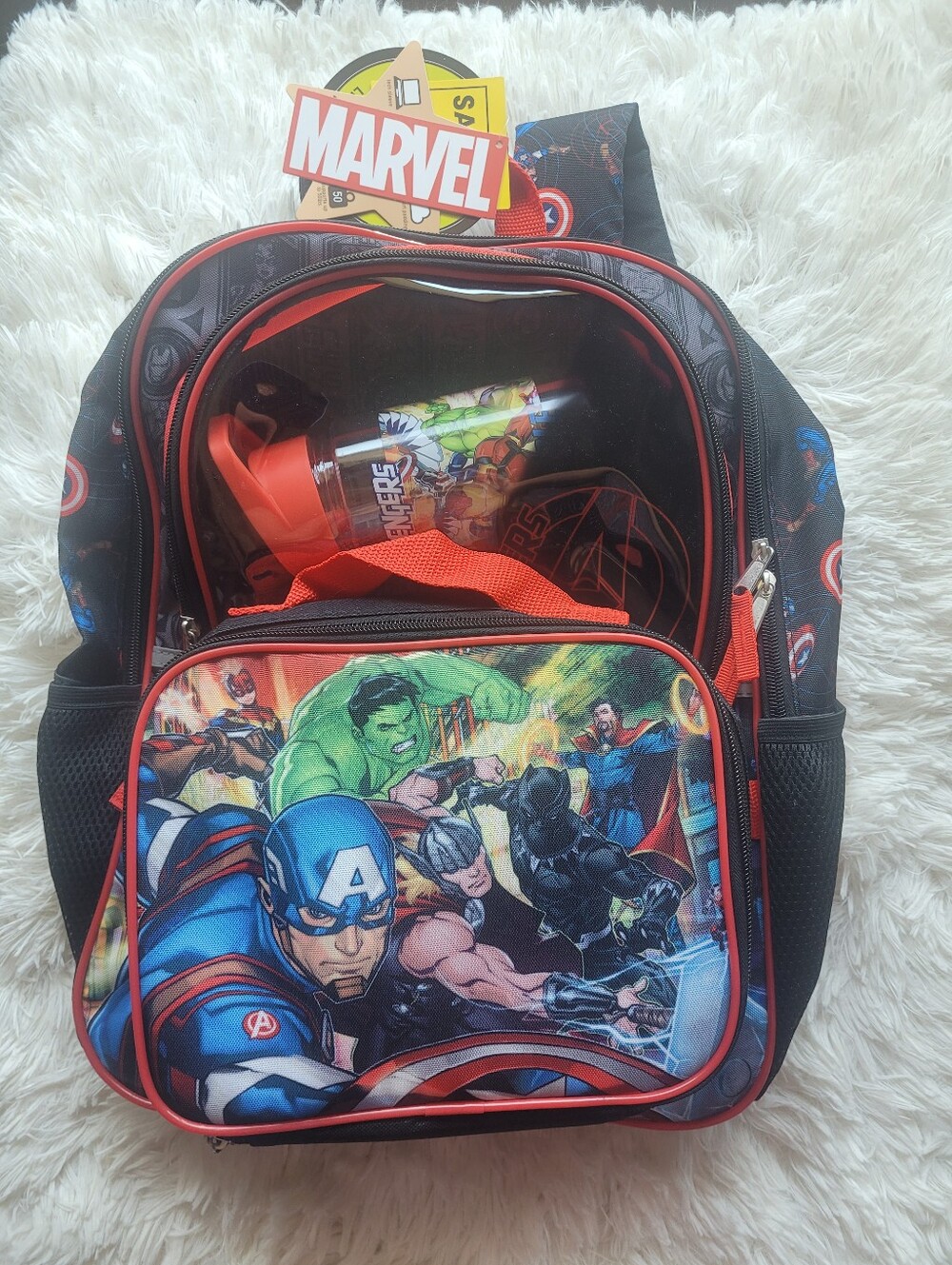 Marvel Avengers Backpack, Lunch Bag & Water Bottle,  New